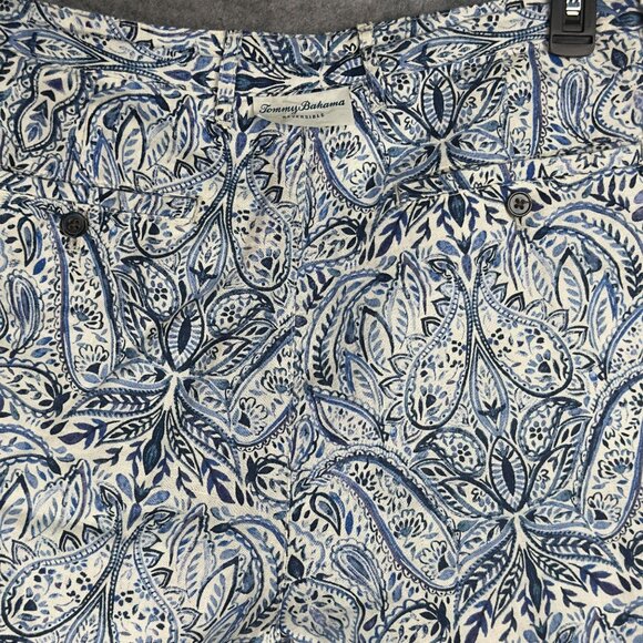 Tommy Bahama Linen Shorts Mens 35 Reversible Plaid & Paisley Floral Multicolor - Picture 5 of 14